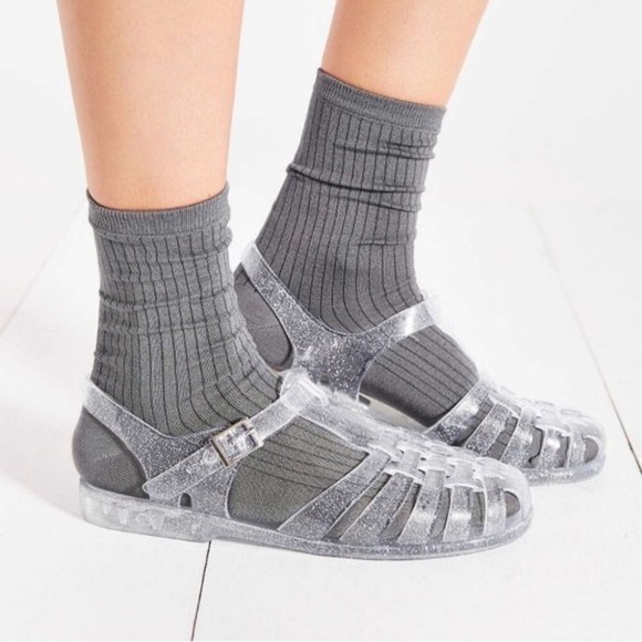 Retro Urban Outfitters Sparkle Jelly Sandals Size 6/36 - Picture 1 of 11